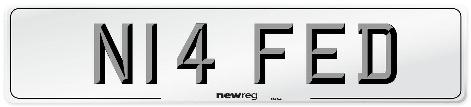 N14 FED Number Plate from New Reg